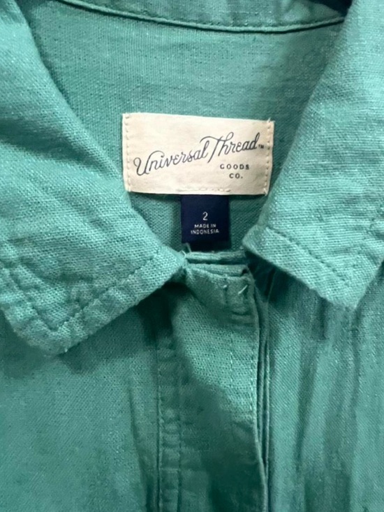 Universal Thread Pants - Universal Thread Lightweight Mint Green Button-Up Jumpsuit